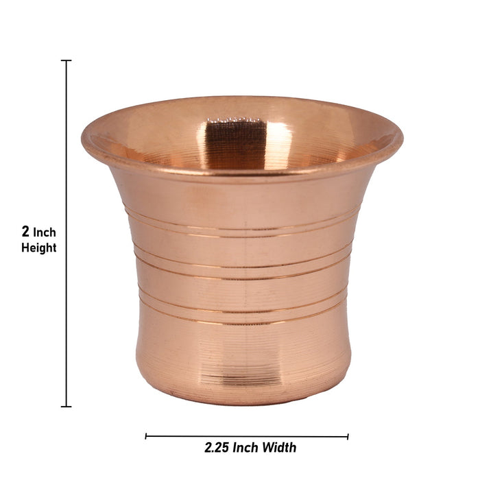 Pancha Patra - 2 x 2.25 Inches | Copper Panchapatra/ Panchamurt for Pooja/ 40 Gms Approx