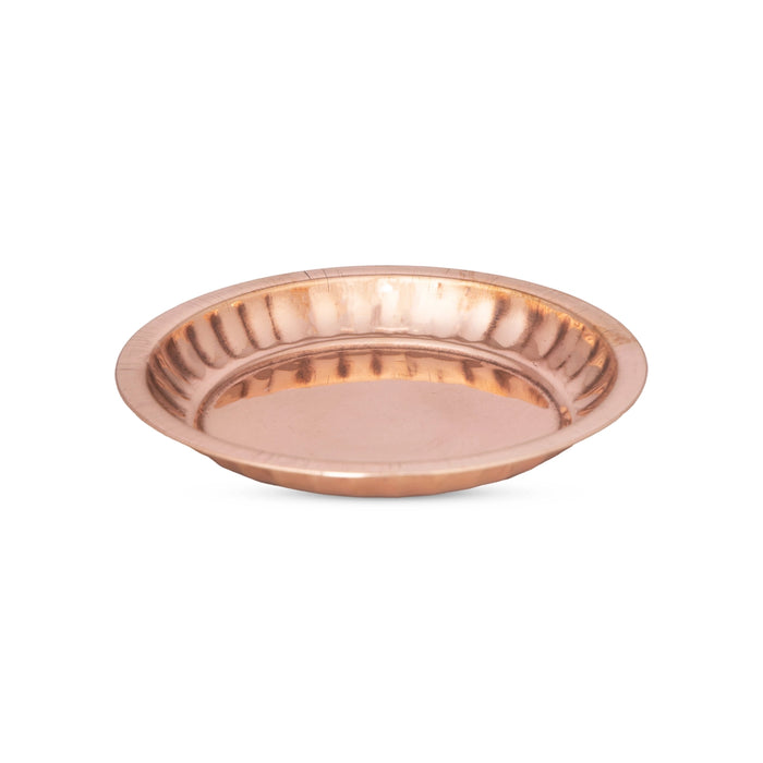 Copper Plate - 4 Inches | Pooja Thali Plate/ Pooja Plate for Home