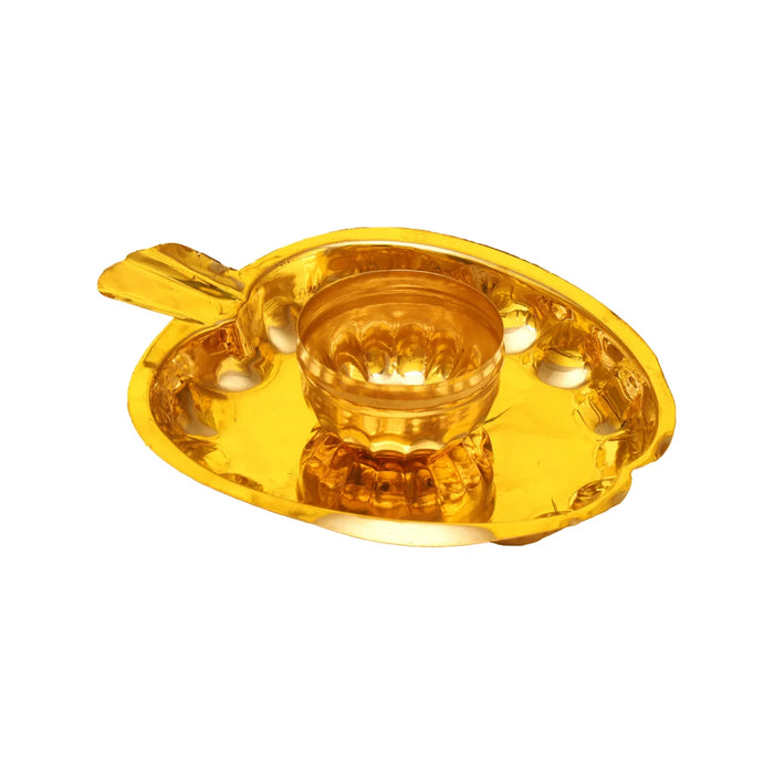 Brass Cup - 2 x 5 Inches | Apple Shape Brass Cup/ Brass Bowl for Pooja