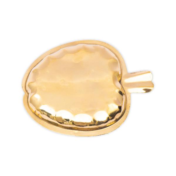 2 Kumkum Box With Plate - 1.5 x 5 Inches | Brass Kumkum Bharani/ Leaf Design Sindoor Pot for Pooja