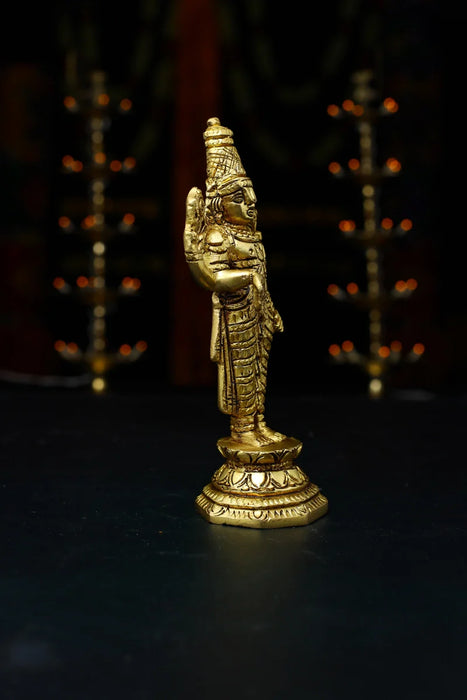 Balaji Standing - 5.5 Inch | Antique Brass Statue/ Balaji Idols for Pooja/ 460 Gms Approx