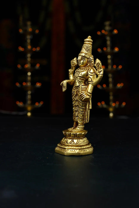 Balaji Standing - 5.5 Inch | Antique Brass Statue/ Balaji Idols for Pooja/ 460 Gms Approx