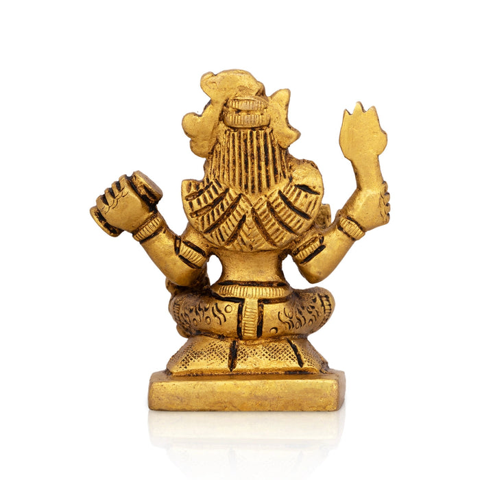 Shiva Statue Standing On Base - 2.75 x 2 Inches | Antique Brass Idol/ Shiv Idol for Pooja