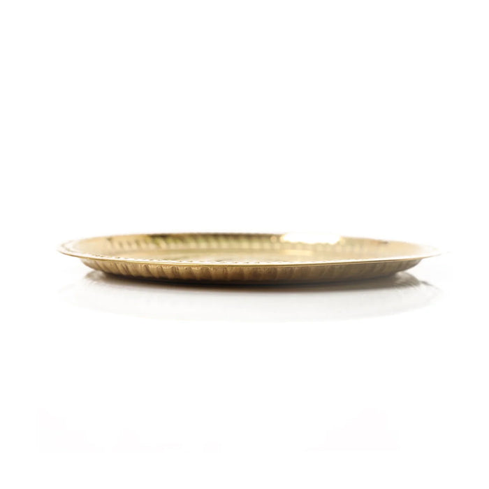 Brass Plate - 10.5 Inches | Pooja Plate/ Thali Plate for Home/ 80 Gms Approx