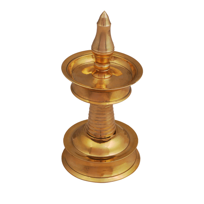 Kerala Kuthu Vilakku - 6.5 x 3 Inches | Kerala nilavilakku/ Brass Lamp/ Kerala Diya for Pooja