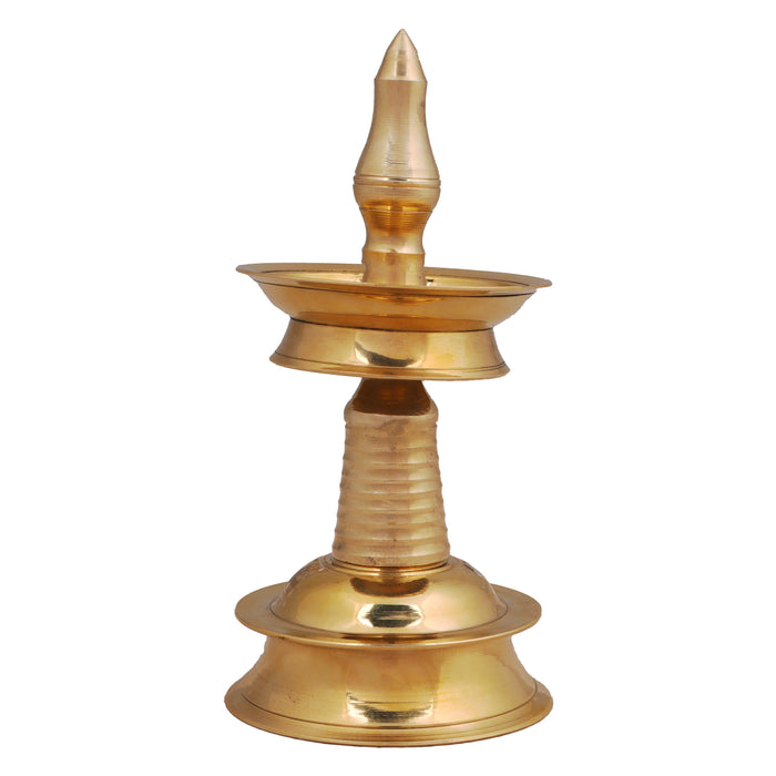 Kerala Kuthu Vilakku - 6.5 x 3 Inches | Kerala nilavilakku/ Brass Lamp/ Kerala Diya for Pooja