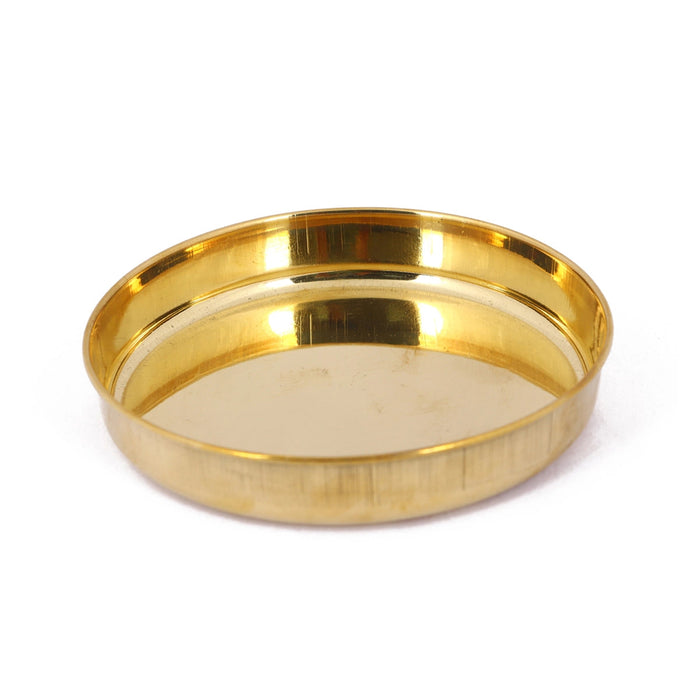 Brass Plate - 1 x 4 Inches | Small Plate/ Pooja Thali Plate/ Pooja Plate for Home