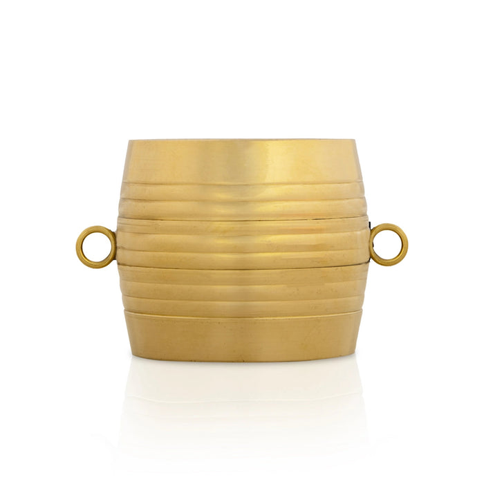 Brass Para - 2.5 X 2.25 Inches | Kerala Nirapara/ Idangazhi/ Changazhi/ Brass Measuring Cup For Pooja & Temple