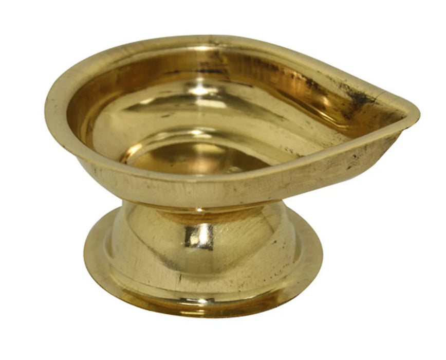 Brass Diya - 1 x 1.75 Inches | Kartik Lamp/ Agal Vilakku/ One Mukh Deep for Pooja/ 240 Gms Approx