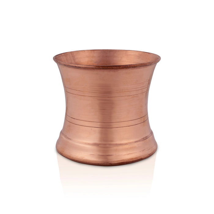 Panch Patra - 2.75 X 3 Inches | Copper Panchapalli/ Beading Design Pancha Patra/ Puja Vessel For Temple