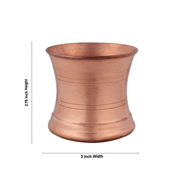 Panch Patra - 2.75 X 3 Inches | Copper Panchapalli/ Beading Design Pancha Patra/ Puja Vessel For Temple