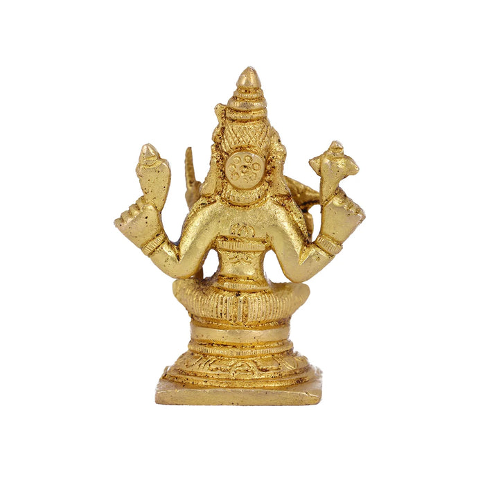 Kamatchi Amman Statue - 3 Inches | Antique Brass Statue/ Kamakshi Amman Idol for Pooja/ 180 Gms Approx