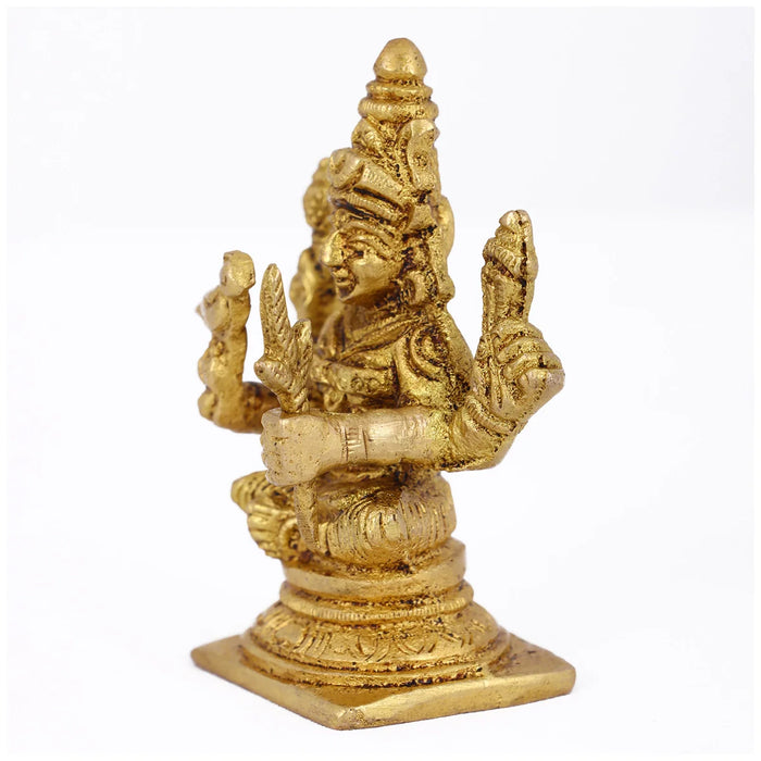 Kamatchi Amman Statue - 3 Inches | Antique Brass Statue/ Kamakshi Amman Idol for Pooja/ 180 Gms Approx