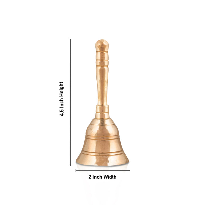Hand Bell - 4.5 x 2 Inches | Pooja Ghanti/ Pooja Bell/ Brass Ghanti for Home
