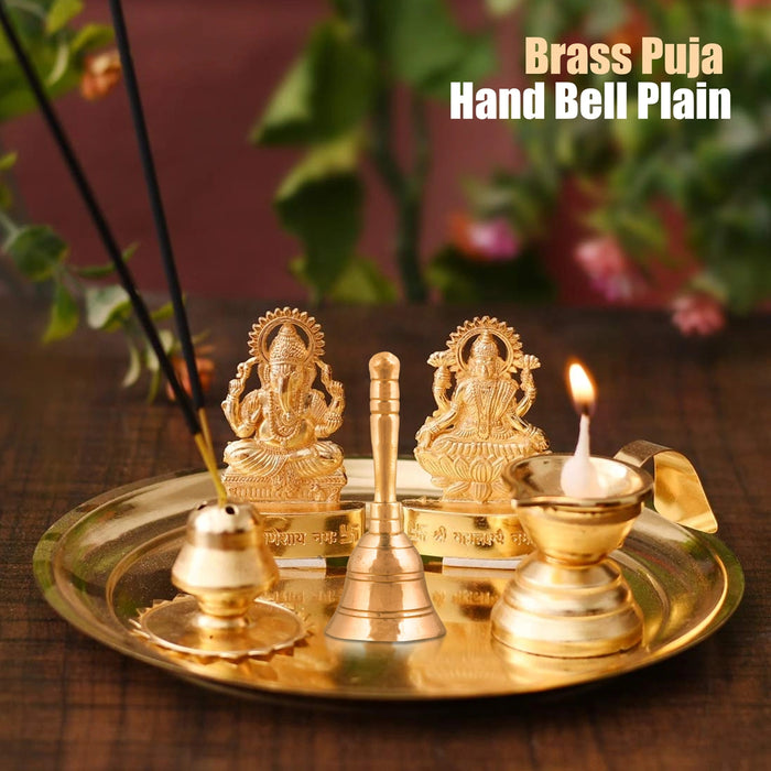 Hand Bell - 4.5 x 2 Inches | Pooja Ghanti/ Pooja Bell/ Brass Ghanti for Home