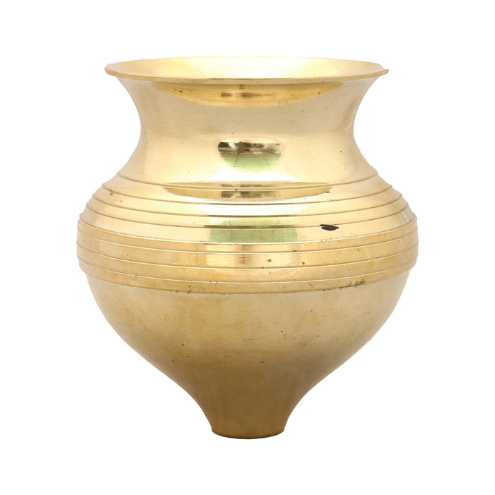 Abhishek Loti - 4.75 x 4 Inches | Brass Lota/ Jaladhari Pot for Shivling Puja/ 480 Gms Approx