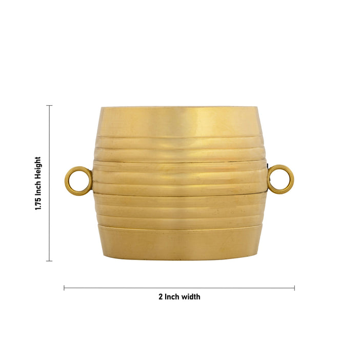 Brass Para With Handle - 1.75 x 2 Inches | Idangazhi/ Changazhi/ Kerala Nirapara for Pooja