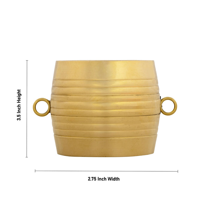 Brass Para - 3.5 X 2.75 Inches | Kerala Nirapara/ Idangazhi/ Changazhi Measuring Cup For Pooja & Rituals