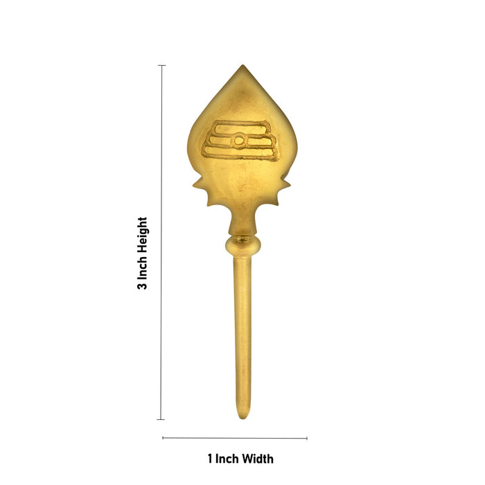 Murugan Vel - 3 x 1 Inches | Brass Vel/ Muruga Vel/ Brass Astras for Pooja