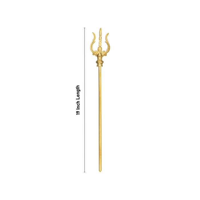 Trishul - 19 x 2.5 Inches | Durga Maa Trishul/ Brass Astras/ Soolam/ Sulam/ God Shiva Trishul for Deity
