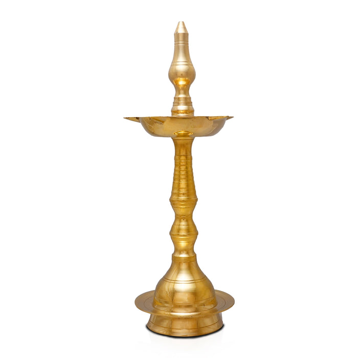 5 Face Kerala Vilakku - 11 x 4 Inches | Brass Lamp/ Kerala Lamp/ Kerala Kuthu Vilakku for Pooja