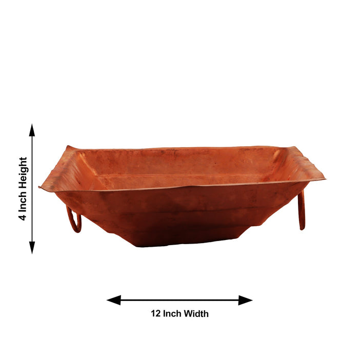 Havan Kund Without Stand - 4 X 12 X 12 Inches | Copper Agnihotra/ Hawan Kund For Performing Sacred Fire Rituals