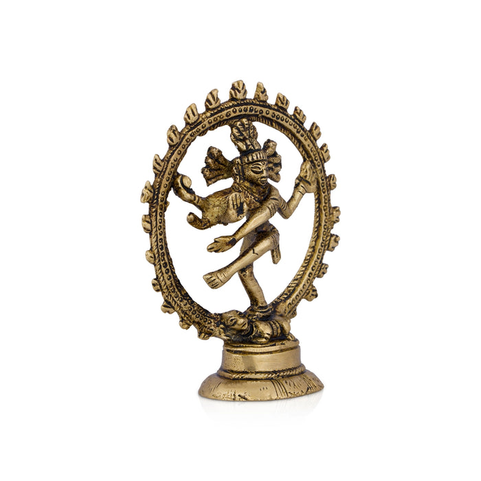 Natraj - 4 Inches | Natrajar Statue/ Antique Brass Statue for Home/ 130 Gms Approx