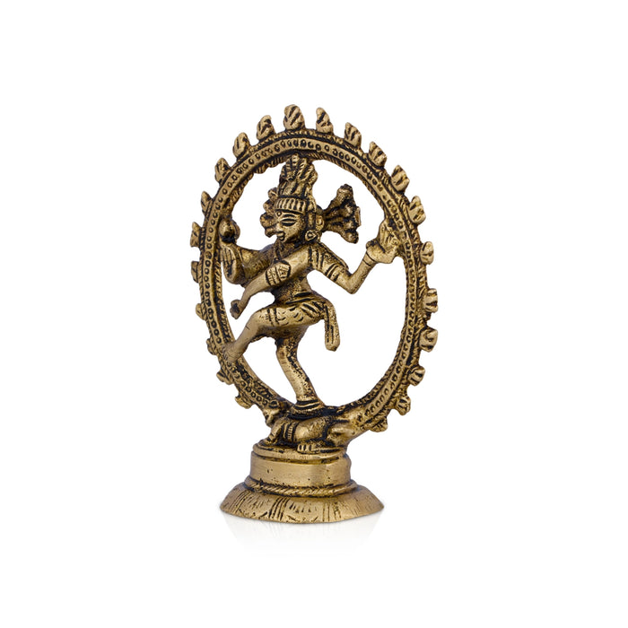 Natraj - 4 Inches | Natrajar Statue/ Antique Brass Statue for Home/ 130 Gms Approx