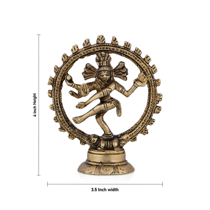 Natraj - 4 Inches | Natrajar Statue/ Antique Brass Statue for Home/ 130 Gms Approx