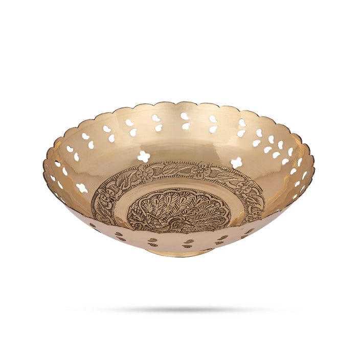 Brass Bowl With Base - 2 x 6.5 Inches | Pooja Cup/ Pooja Bowl/ Brass Katora for Home