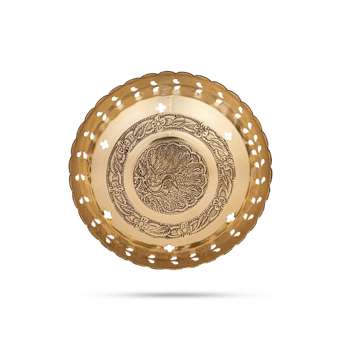 Brass Bowl With Base - 2 x 6.5 Inches | Pooja Cup/ Pooja Bowl/ Brass Katora for Home