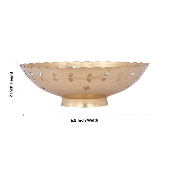Brass Bowl With Base - 2 x 6.5 Inches | Pooja Cup/ Pooja Bowl/ Brass Katora for Home