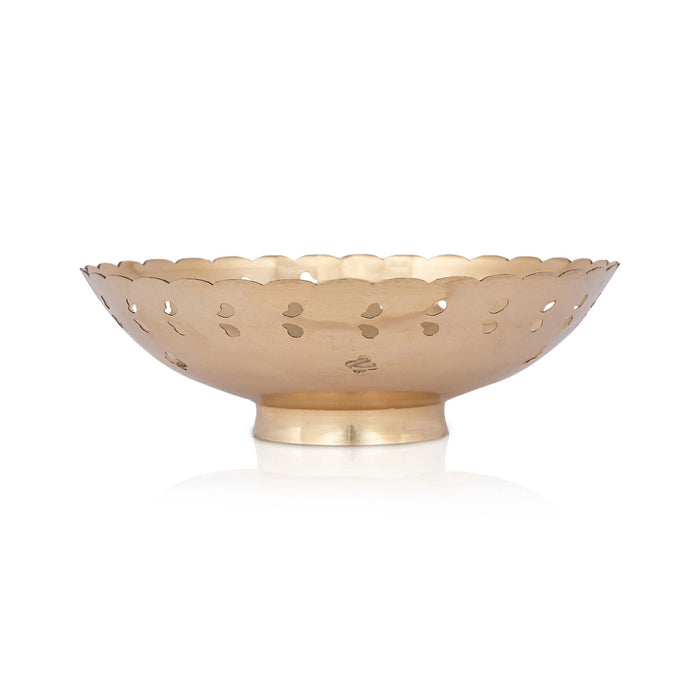 Brass Bowl With Base - 2 x 6.5 Inches | Coloured Pooja Cup/ Pooja Bowl/ Brass Katora for Home