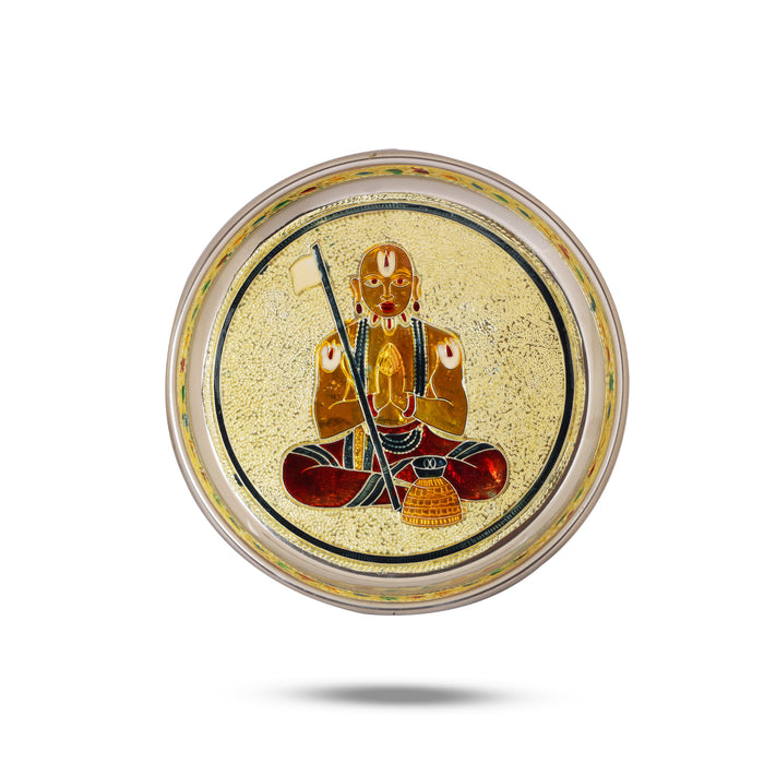 Plate - 0.5 x 7 Inches | Stainless Steel Thali Plate/ Pooja Plate for Home