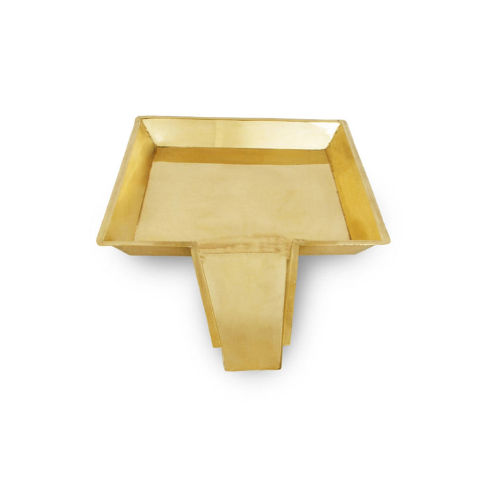 Abhisheka Patra - 1.5 x 13 x 9.5 Inches | Square Shape Abhishek Patra/ Brass Abhisheka Plate for Pooja