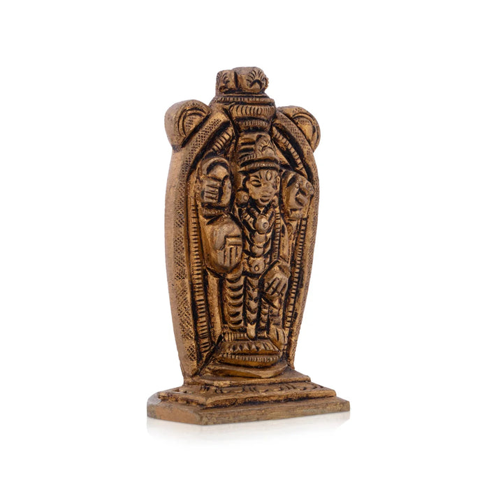 Guruvayurappan Idol - 3 x 1.5 Inches | Antique Brass Idol/ Guruvayoorappan Vigraham for Pooja/ 100 Gms Approx