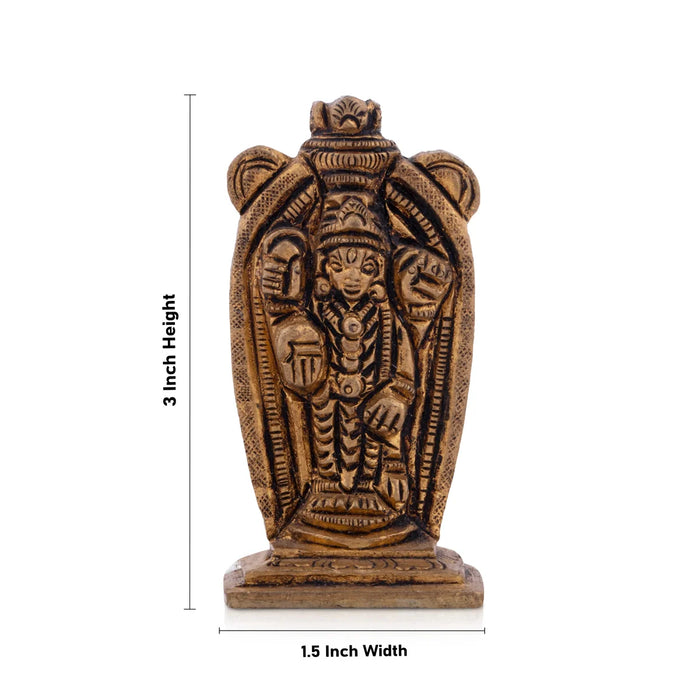 Guruvayurappan Idol - 3 x 1.5 Inches | Antique Brass Idol/ Guruvayoorappan Vigraham for Pooja/ 100 Gms Approx