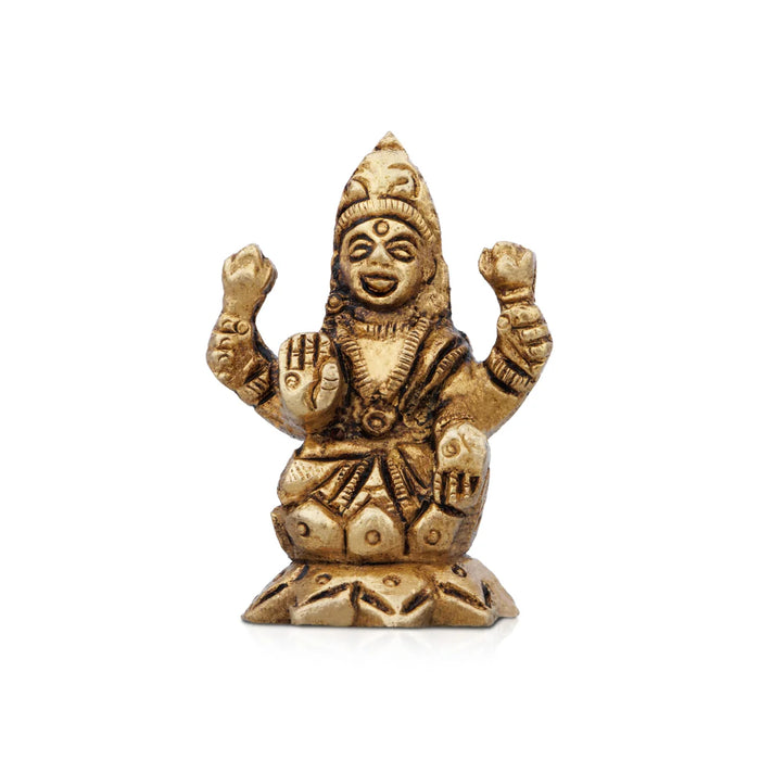 Laxmi Murti - 2 x 1.5 Inches | Antique Brass Idol/ Lakshmi Statue for Pooja/ 95 Gms Approx