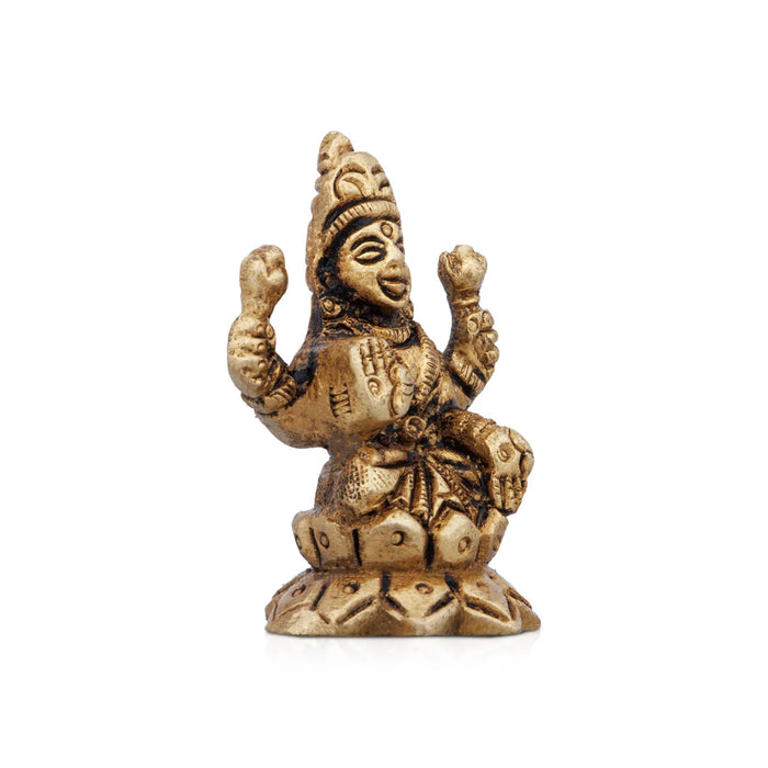 Laxmi Murti - 2 x 1.5 Inches | Antique Brass Idol/ Lakshmi Statue for Pooja/ 95 Gms Approx