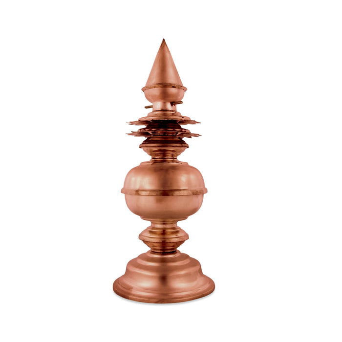 Temple Kalash - 9 x 4 Inches | Copper Temple Top Kalash/ Temple Gopura Kalasam
