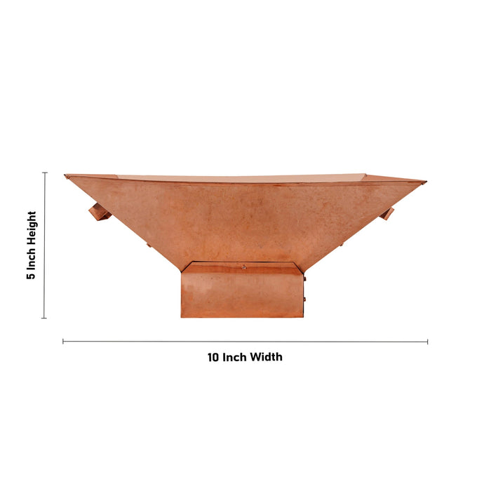 Havan Kund With Handle - 5 x 10 Inches | Hawan Kund/ Copper Agnihotra Havan Kund for Pooja