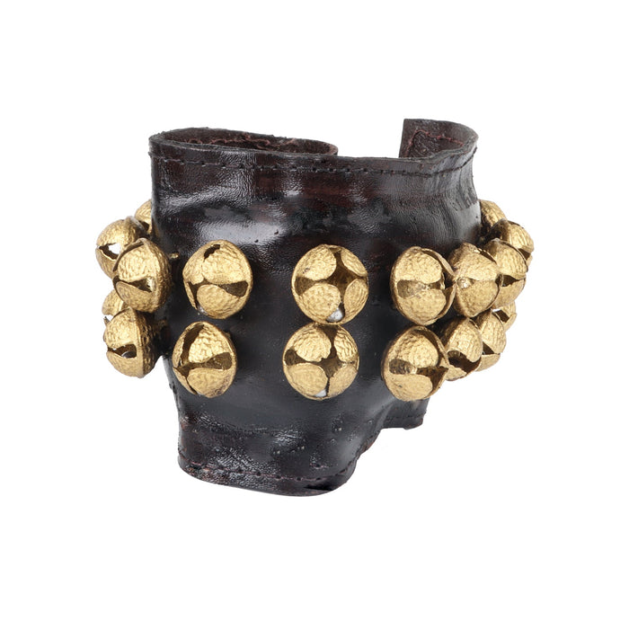 Brass Ghungroo- 9 X 3 Inches | 2 Line Dance Salangai/Leather Bharatanatyam Salangai/Ghungru For Classical Dance