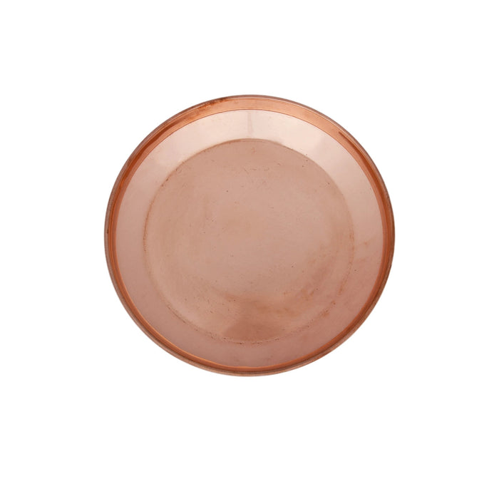 Copper Plate - 1.5 x 9 Inches | Small Plate/ Pooja Thali Plate/ Hariwana Design Pooja Plate for Home