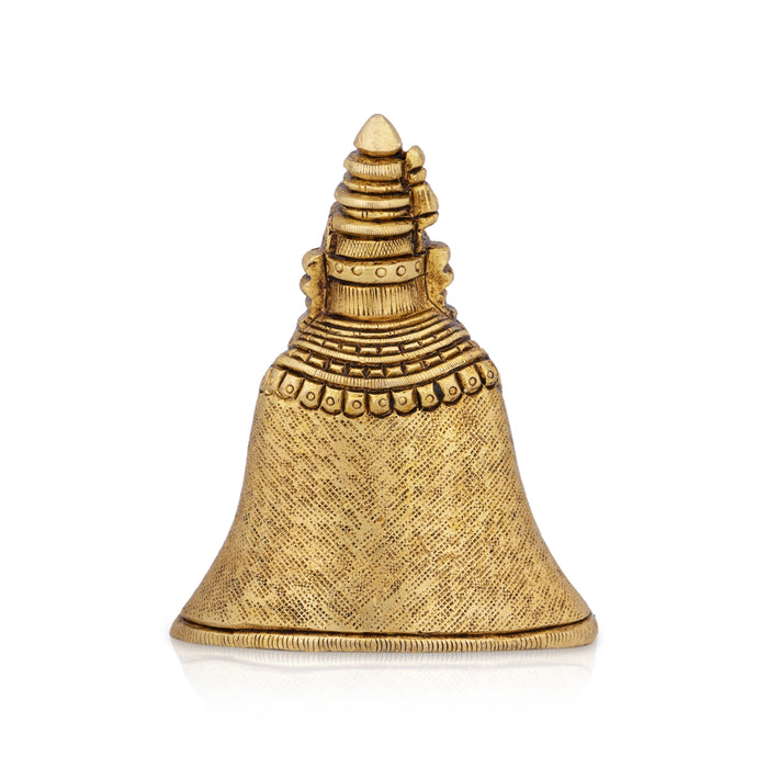 Tulja Bhavani Murti - 3.5 x 2.75 Inches | Antique Brass Idol/ Tulja Bhavani Amman Statue