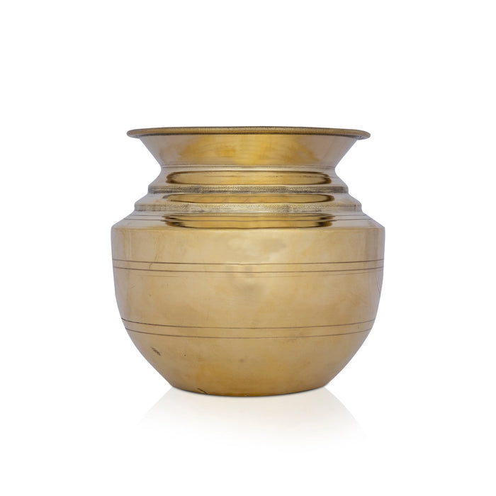 Brass Lota - 5 x 5 Inches | Chombu/ Kalash Pot/ Kalasam for Pooja and Temple Rituals