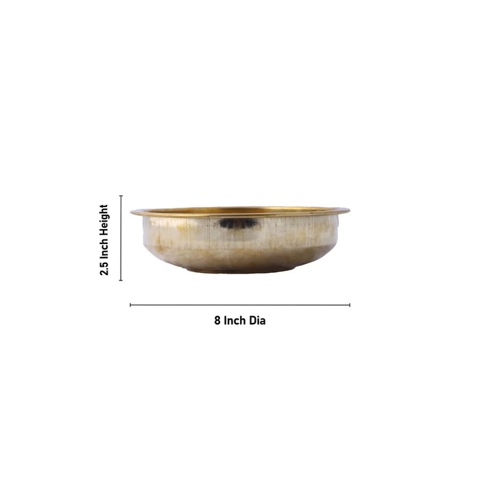 Brass Bowl - 2.5 x 8 Inches | Tharpana Chatti/ Tarpana Chatti for Rituals/ 300 Gms Approx