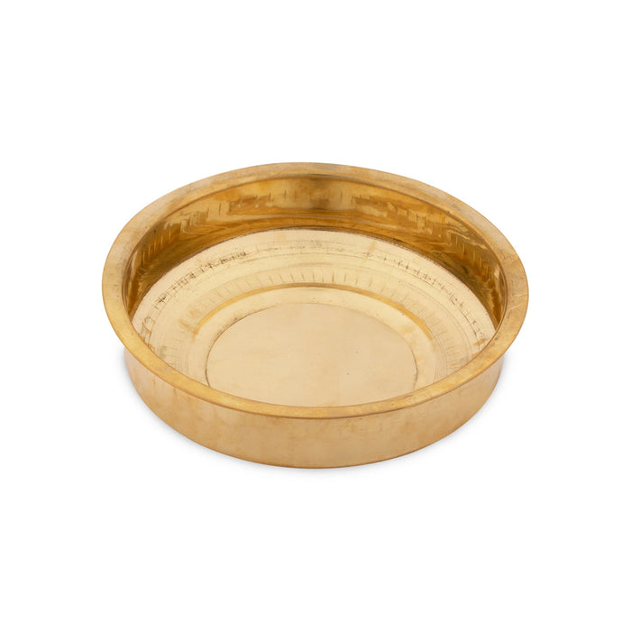Tharpana Chatti - 2.5 x 8 Inches | Brass Bowl/ Tarpana Chatti/ Brass Vessel for Rituals