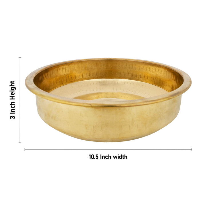 Tharpana Chatti - 3 x 10.5 Inches | Brass Bowl/ Tarpana Chatti/ Brass Vessel for Rituals