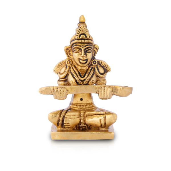 Annapurna Devi Sitting On Base - 3 x 2.25 Inches | Antique Brass Idol/ Annapoorani Statue for Pooja