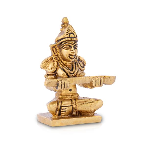 Annapurna Devi Sitting On Base - 3 x 2.25 Inches | Antique Brass Idol/ Annapoorani Statue for Pooja